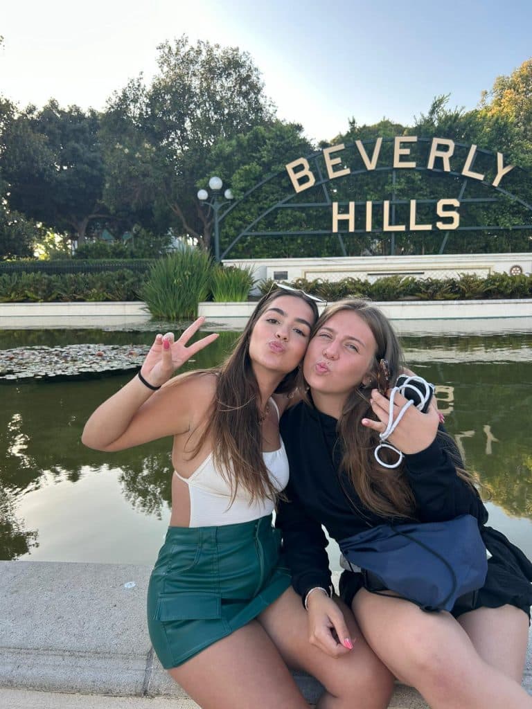 étudiantes en excursion à Beverly Hills, Los Angeles, Californie, USA