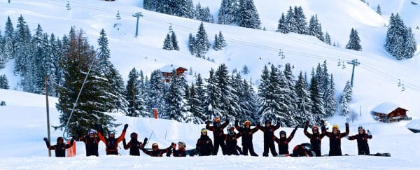 Camp de ski dans les Alpes suisses, Villars-sur-Ollon